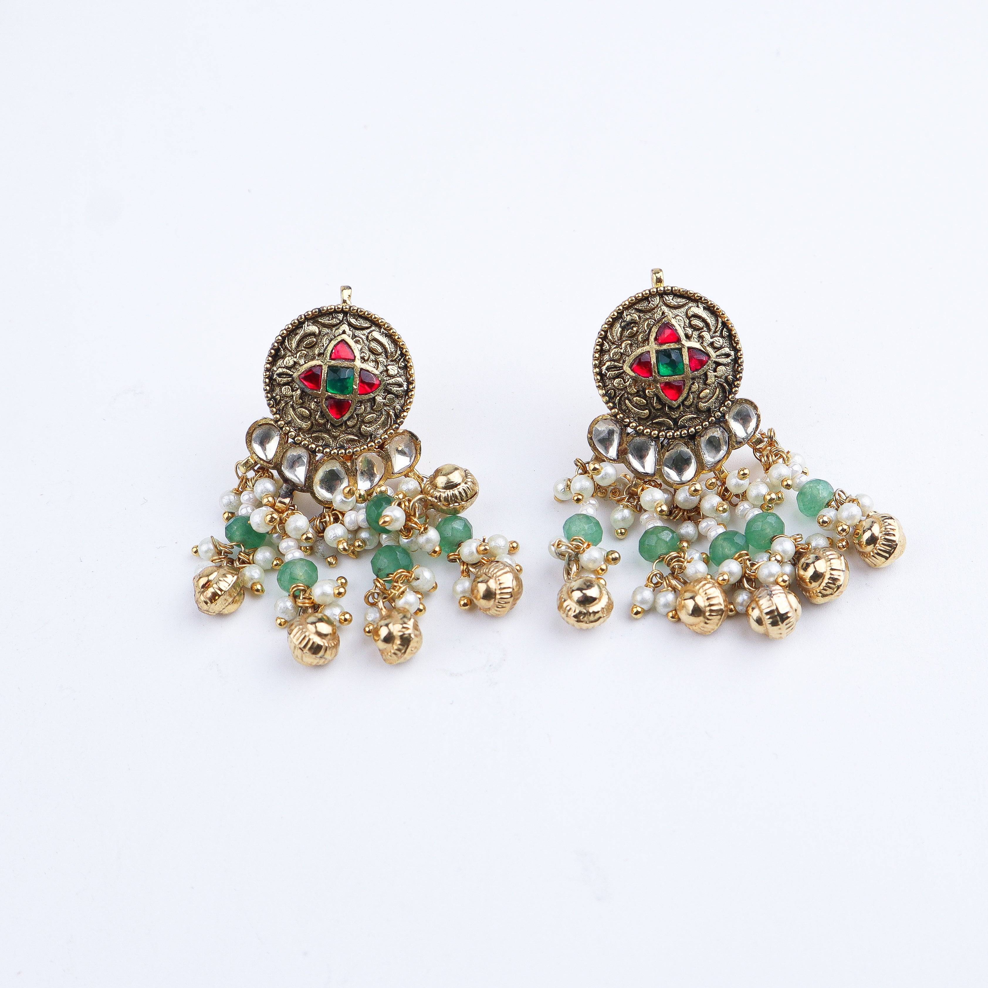 Close-up of 22K Gold-Plated Fashion Set showcasing intricate detailing, fine craftsmanship, and rich 22K gold plating