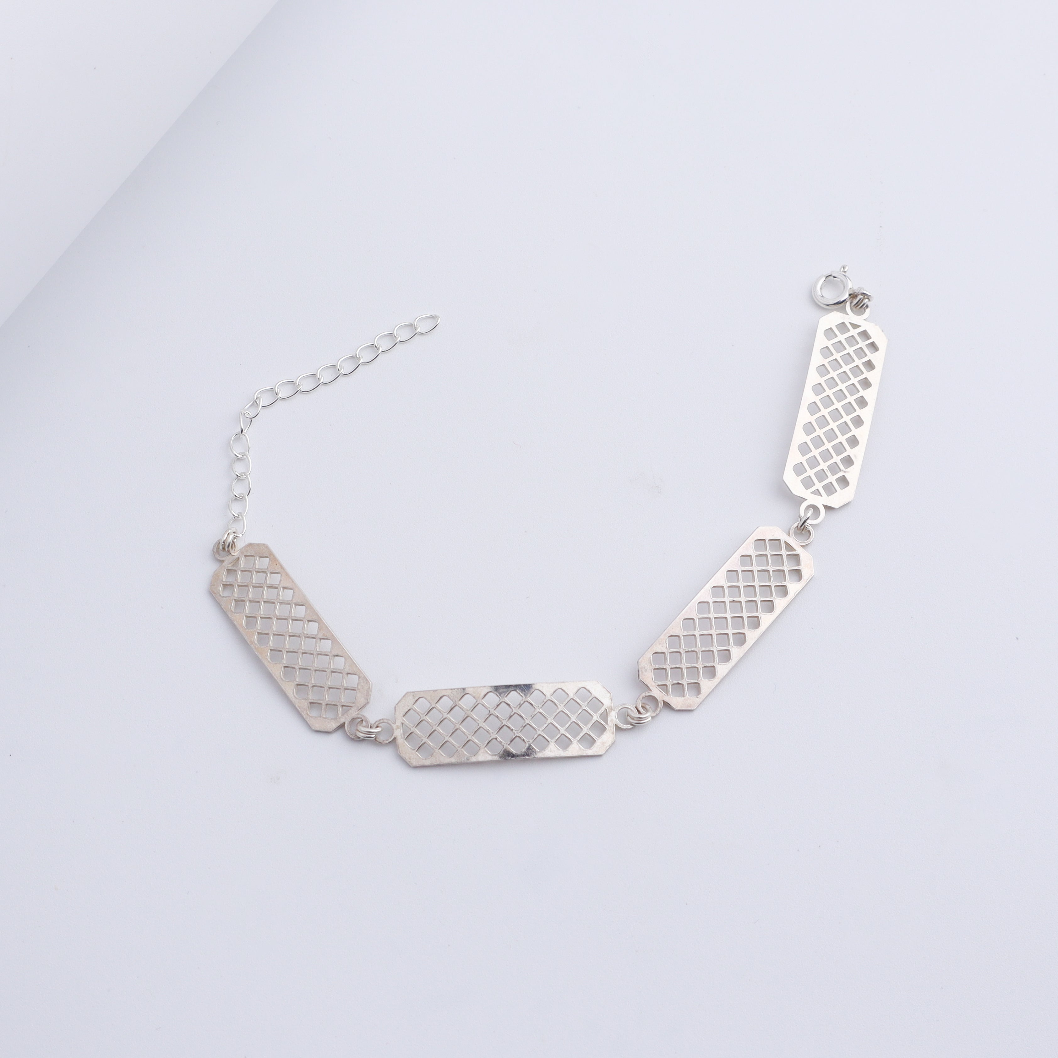 Silver Mesh Multi Motif Bracelet
