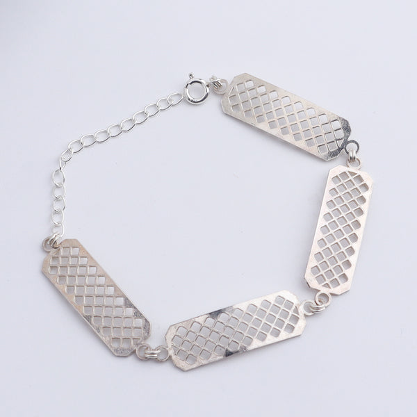 Silver Mesh Multi Motif Bracelet