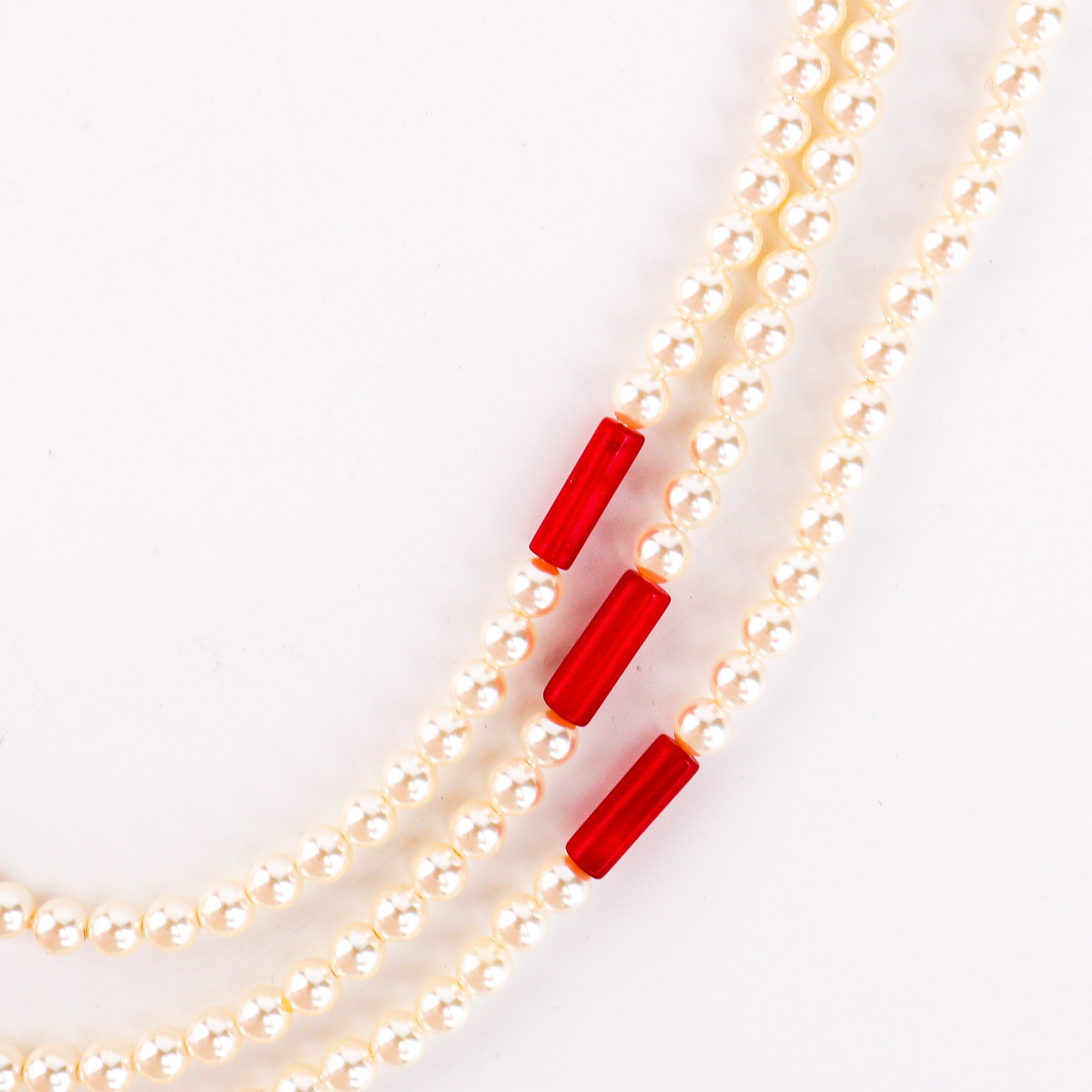 Layered Coral & Pearls Necklace