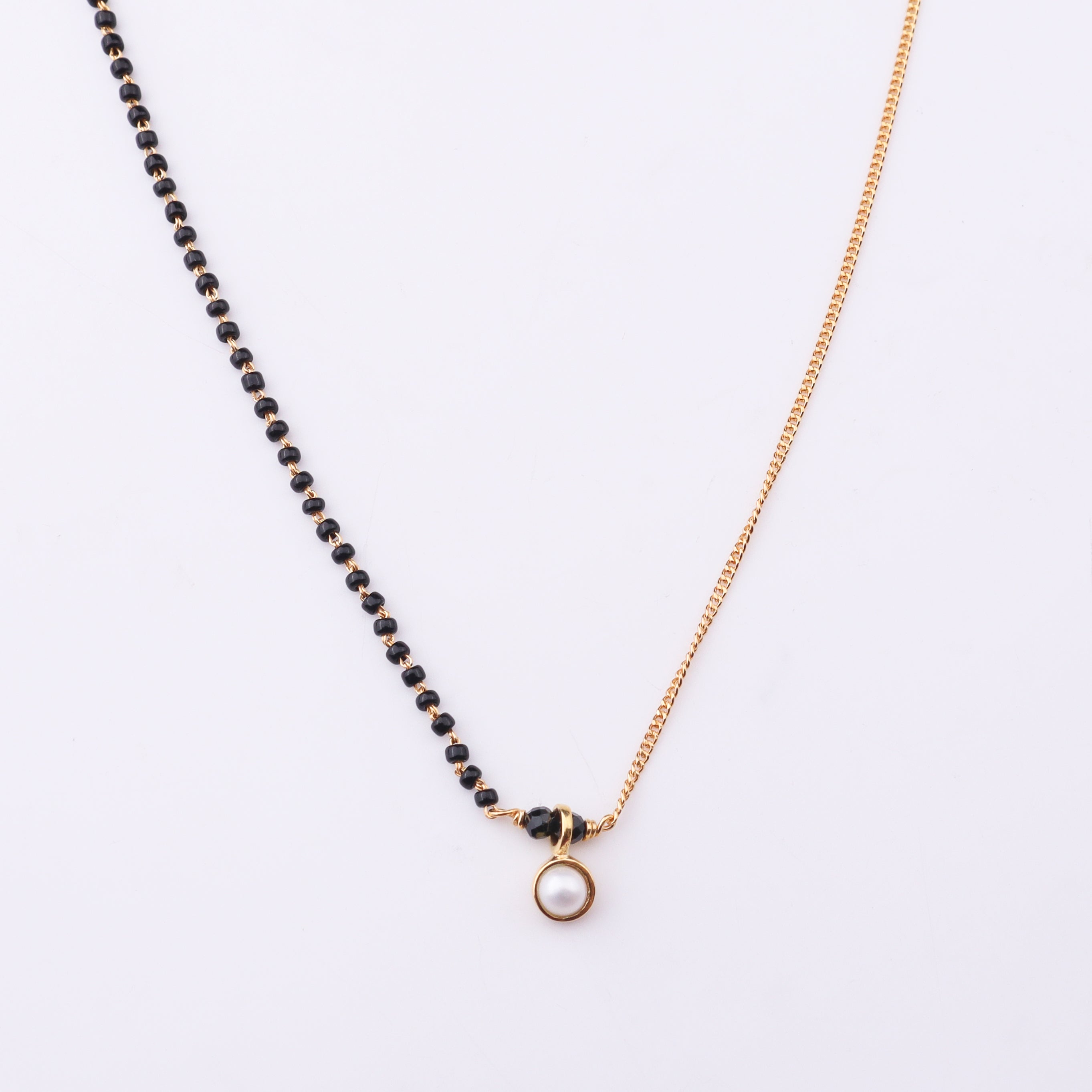 Half & Half : Pearl Drop Mangalsutra | 22K Gold Plated
