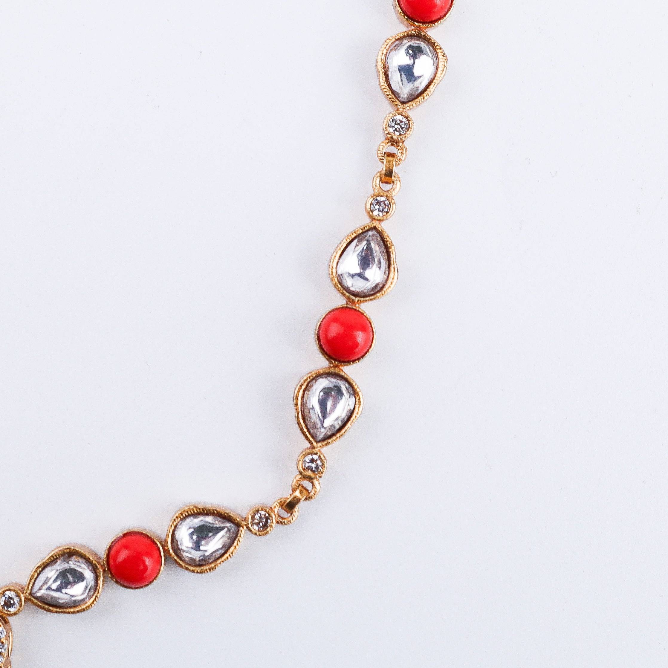 Angled view of 22K gold-plated fashion Set highlighting the coordinated design, elegant structure, and polished gold finish