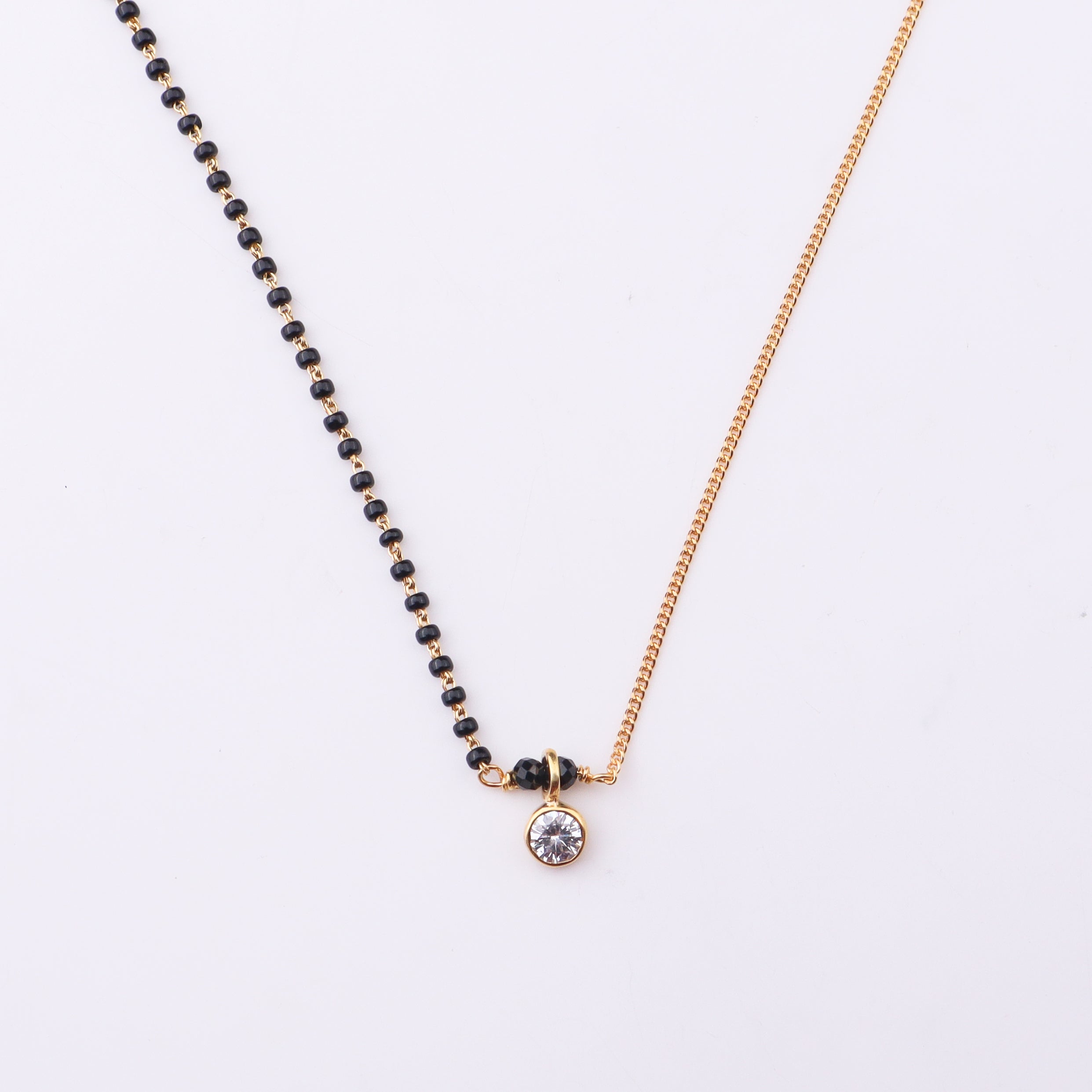 Half & Half : CZ Mangalsutra | 22K Gold Plated