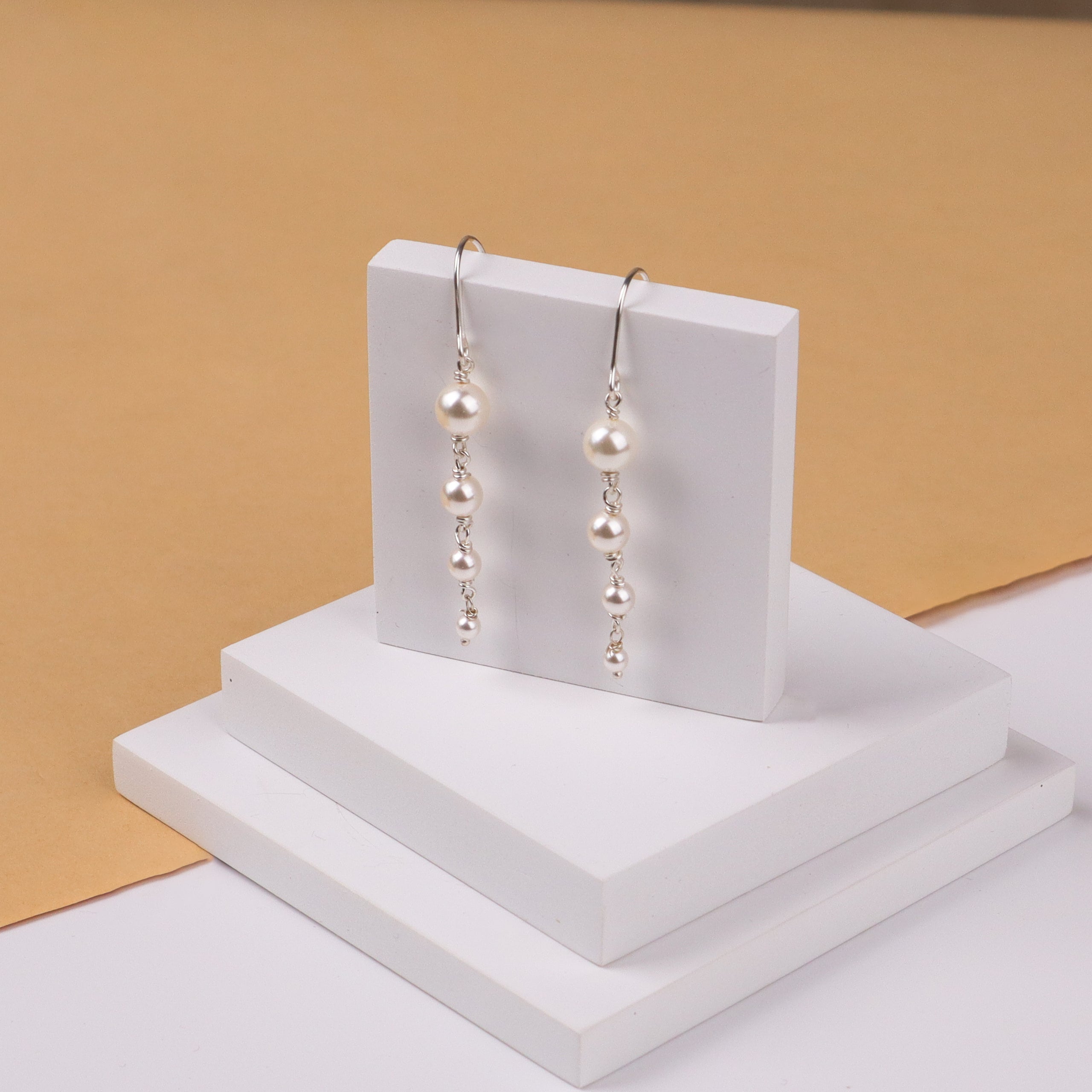 Silver Pearl Dangler Earrings