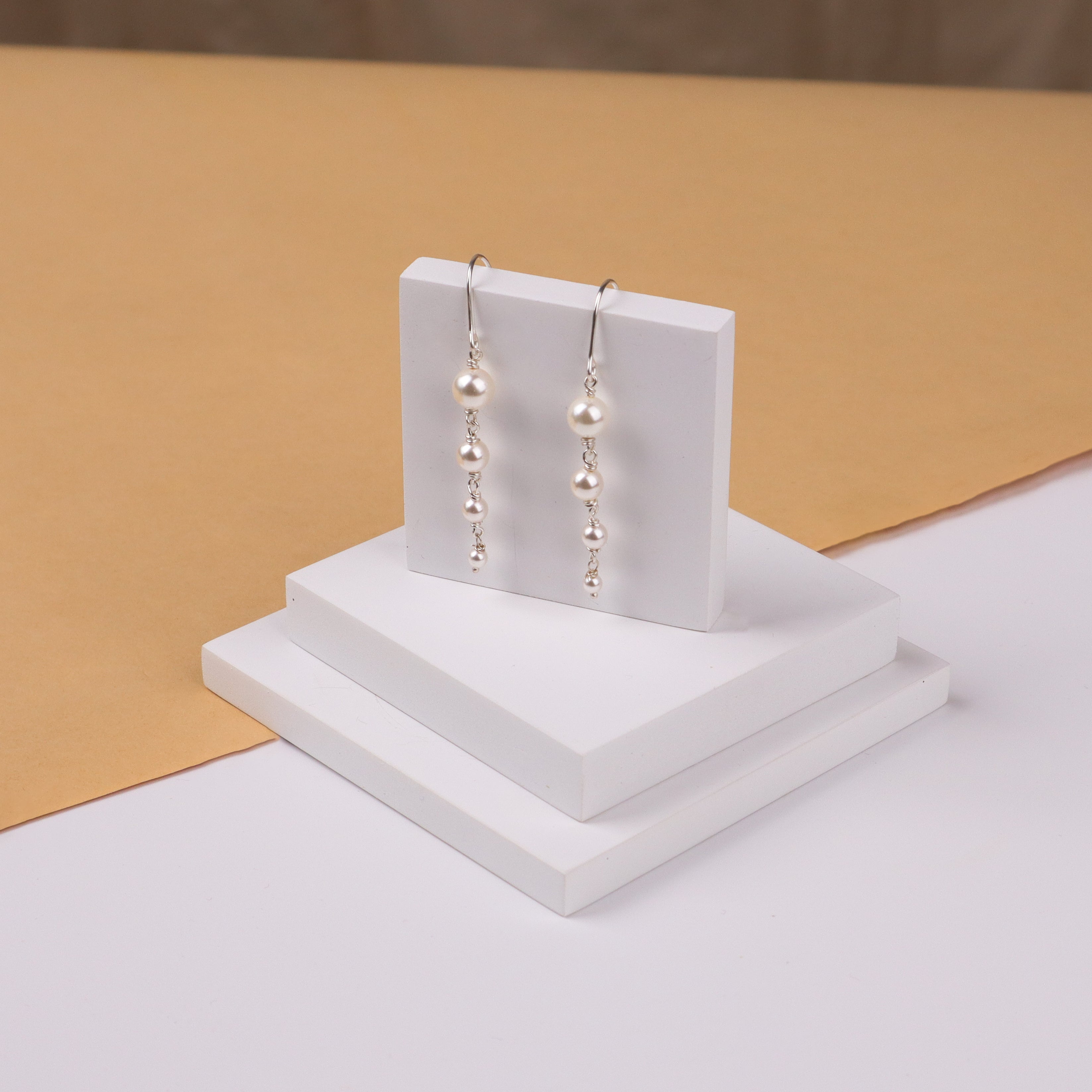 Silver Pearl Dangler Earrings