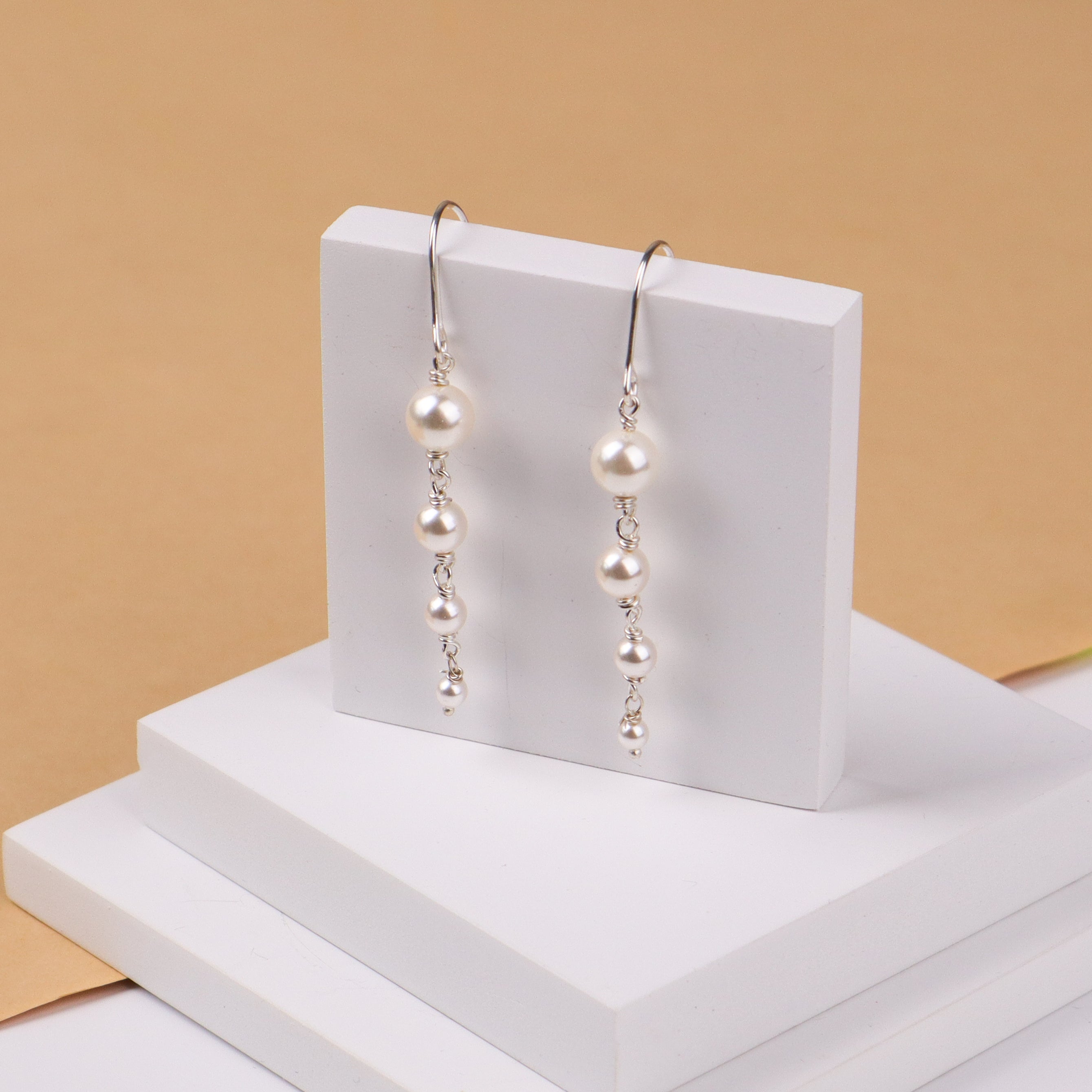 Silver Pearl Dangler Earrings