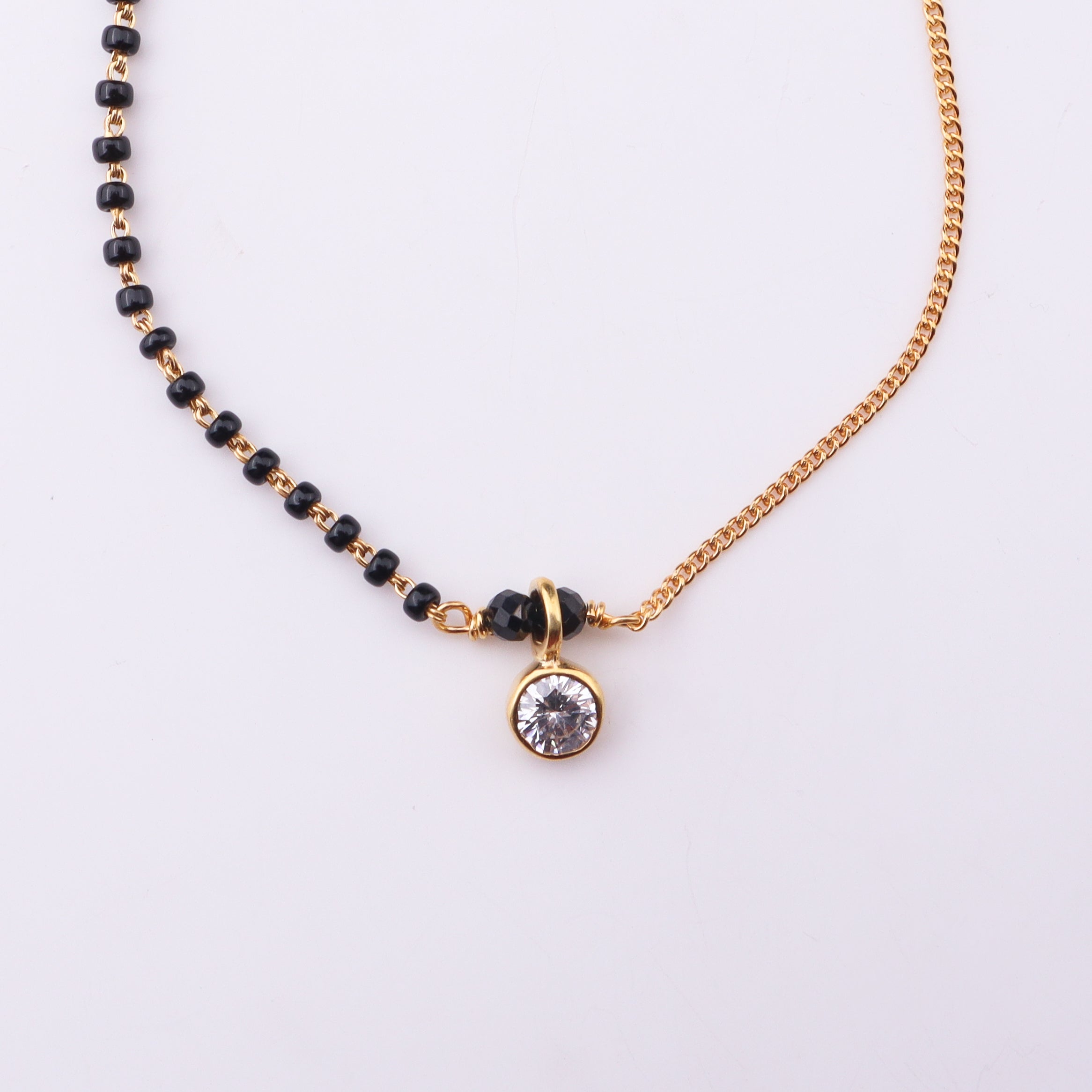 Half & Half : CZ Mangalsutra | 22K Gold Plated