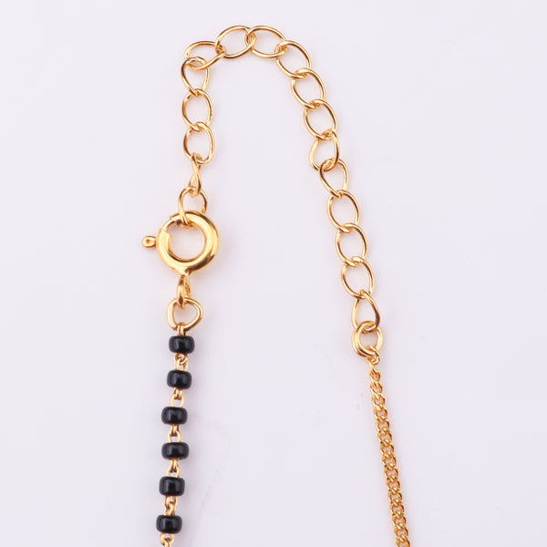 Gold chain with black beads for jewelry