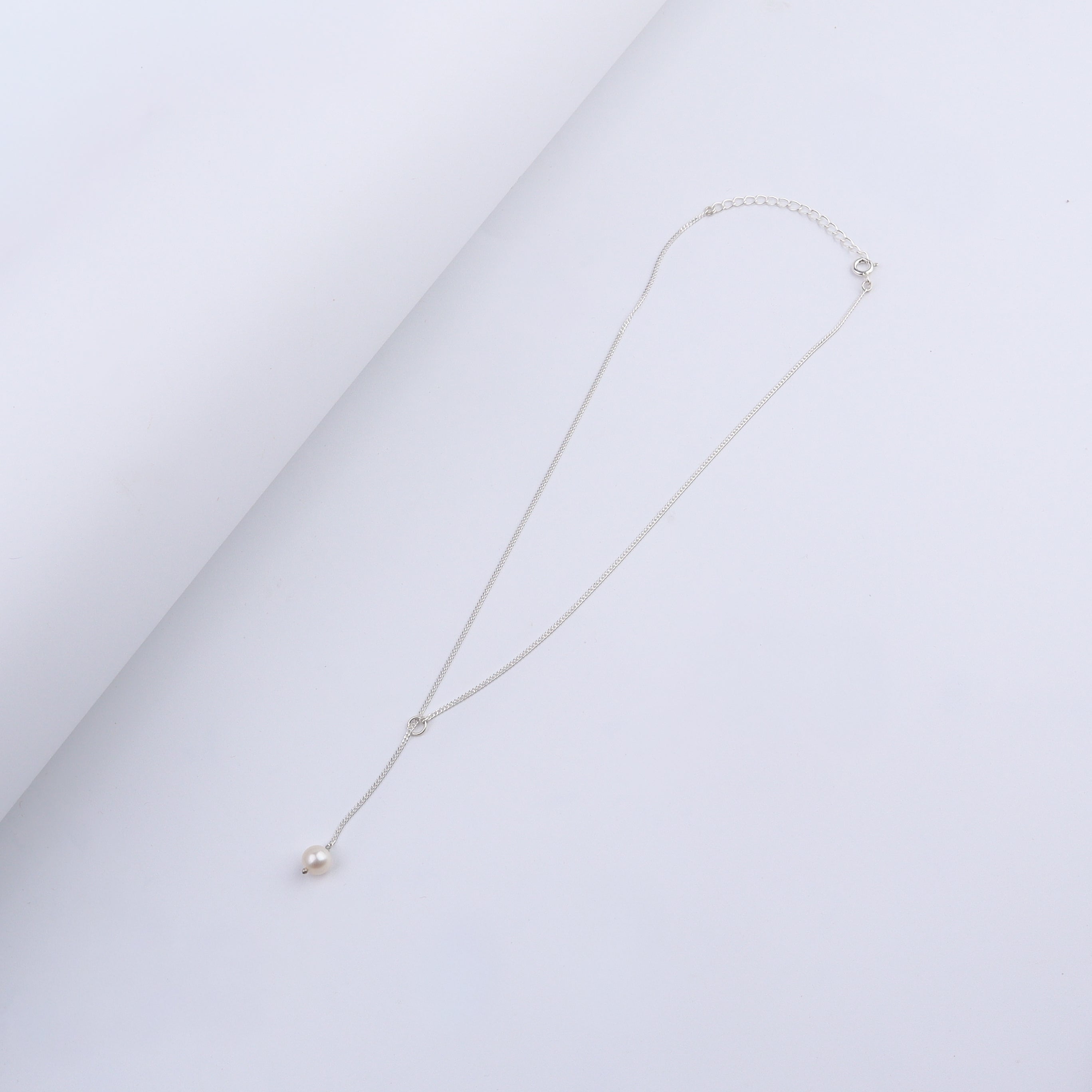 Silver Flexible 'Y' Necklace
