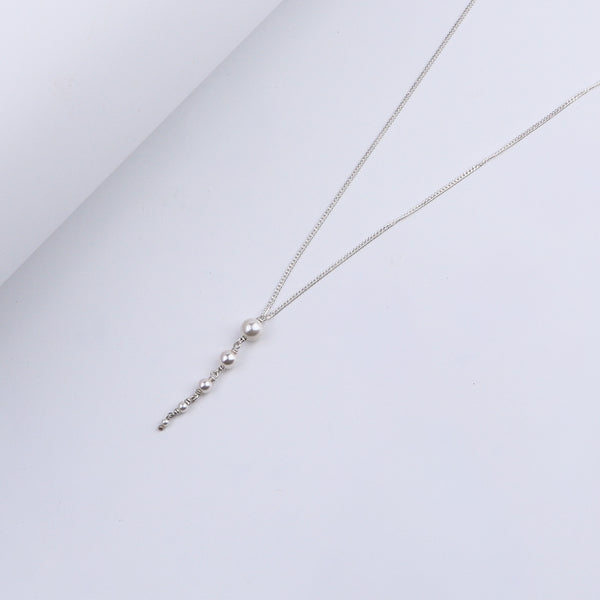 Classic Silver Multi Pearl Drop Necklace