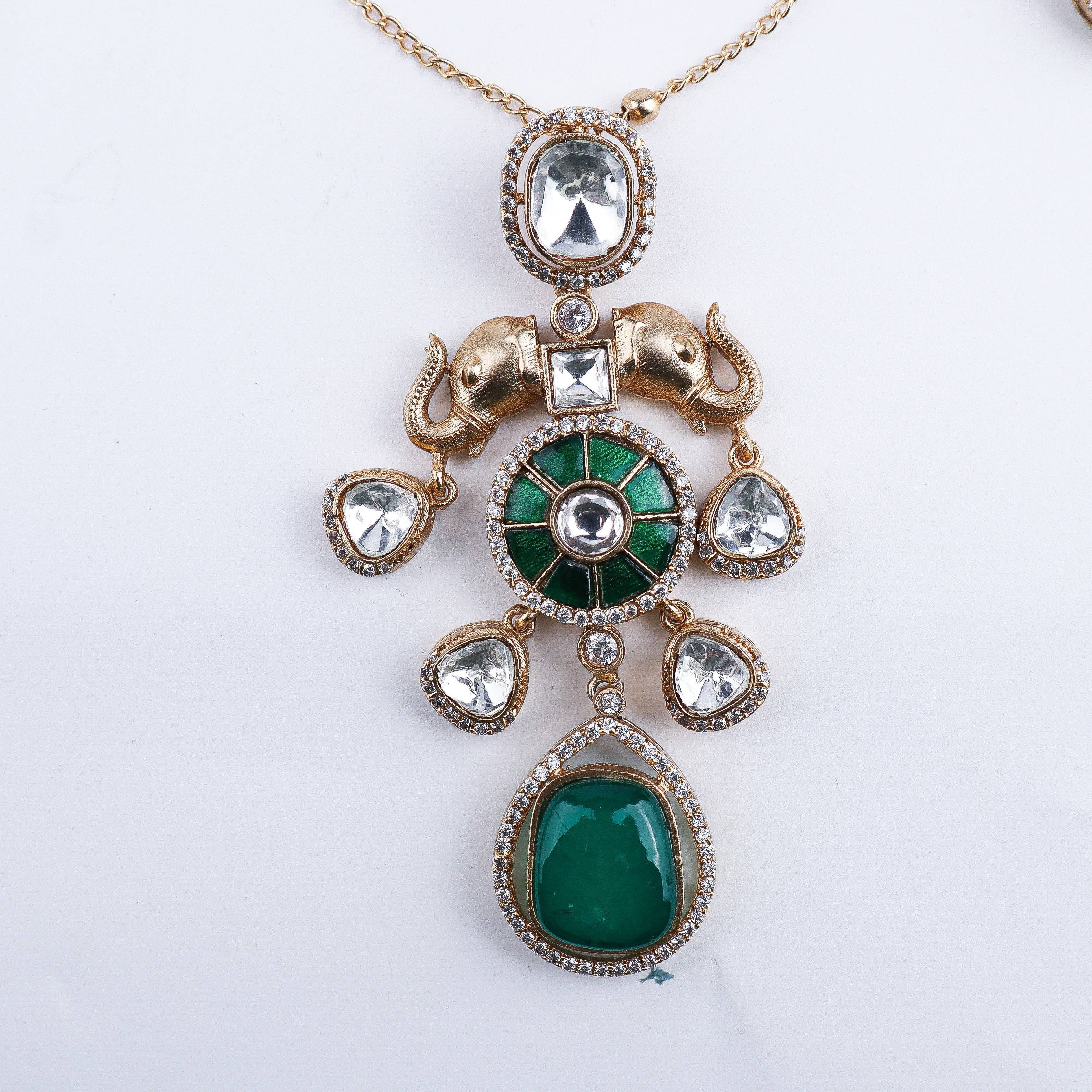 Close-up of 22K Gold-Plated Fashion Set showcasing intricate detailing, fine craftsmanship, and rich 22K gold plating