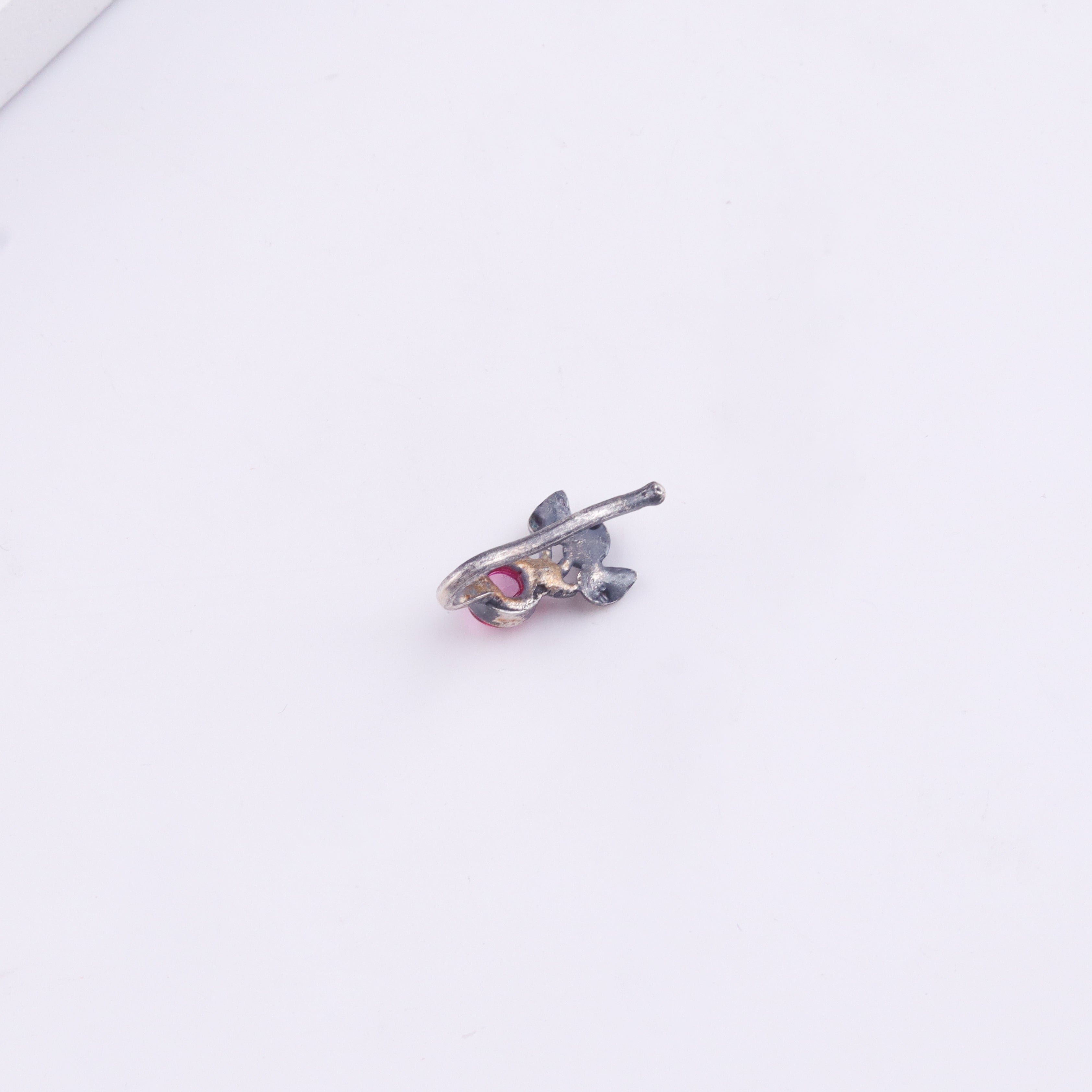 Oxidised Pink Petalfall Clip-On Nose Pin (Large)