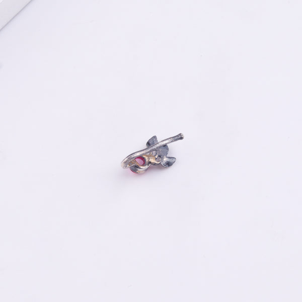 Oxidised Pink Petalfall Clip-On Nose Pin (Large)