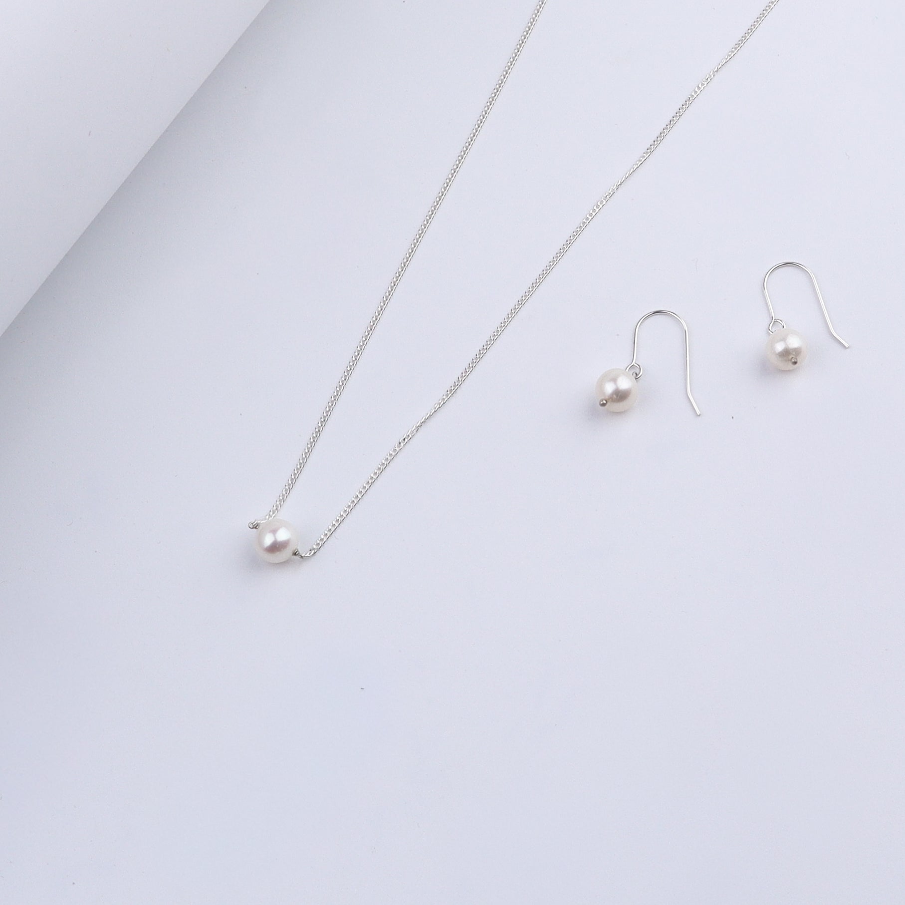 Classic pearl silver set - 8 mm fresh water pearl