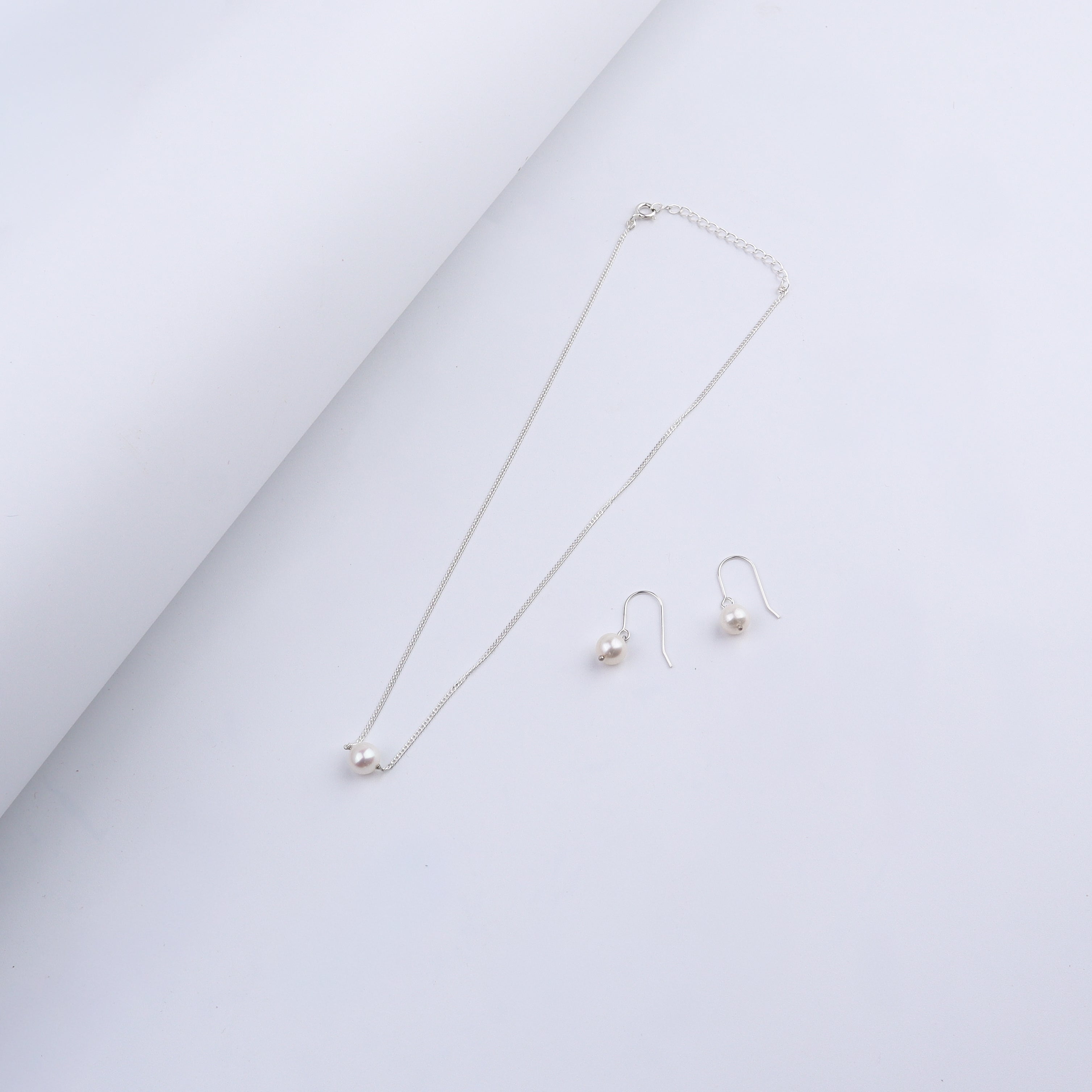 Classic pearl silver set - 8 mm fresh water pearl