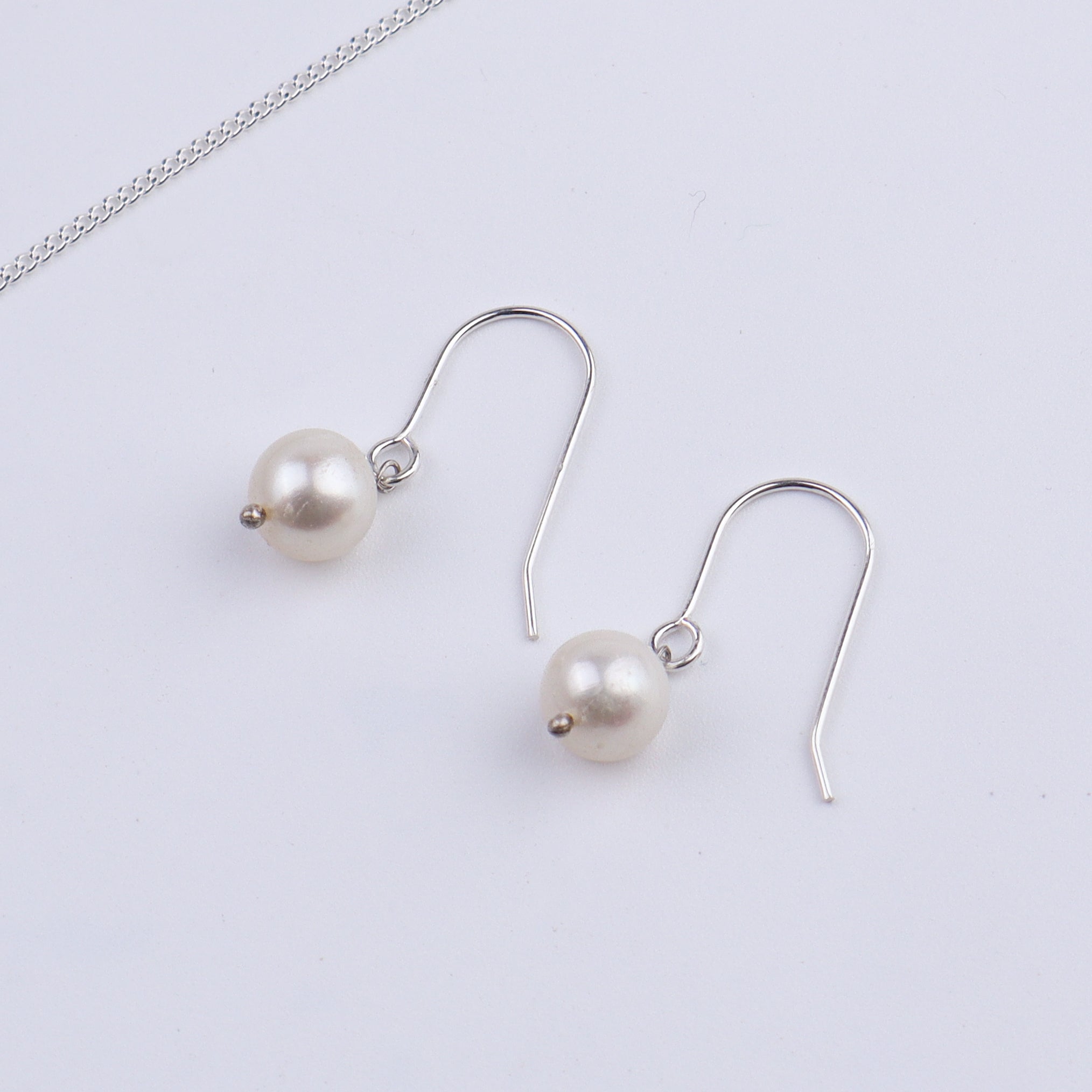 Classic pearl silver set - 8 mm fresh water pearl
