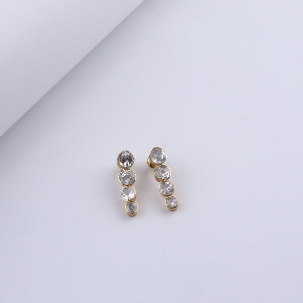 Gold Plated Silver CZ Drop Earring