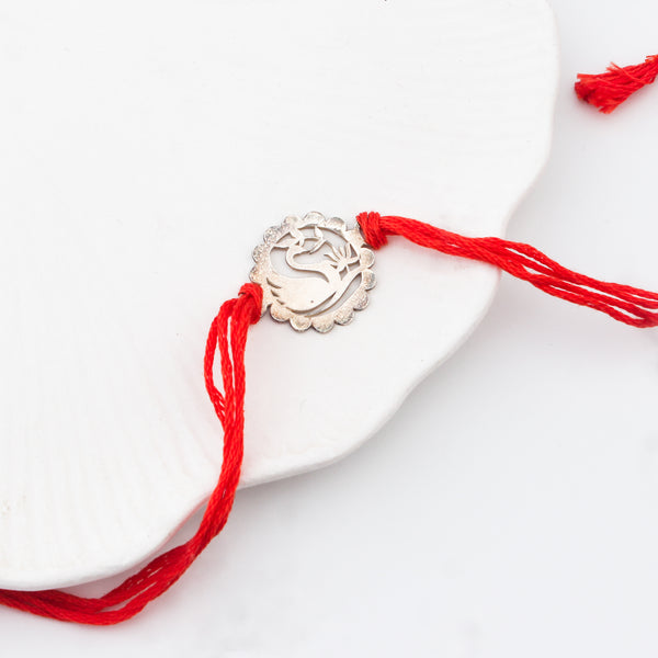 Silver Laser cut Rakhi