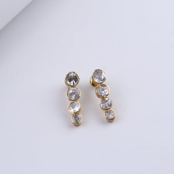 Gold Plated Silver CZ Drop Earring