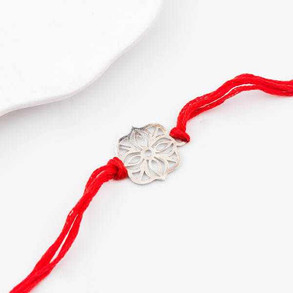 Silver Laser cut Rakhi