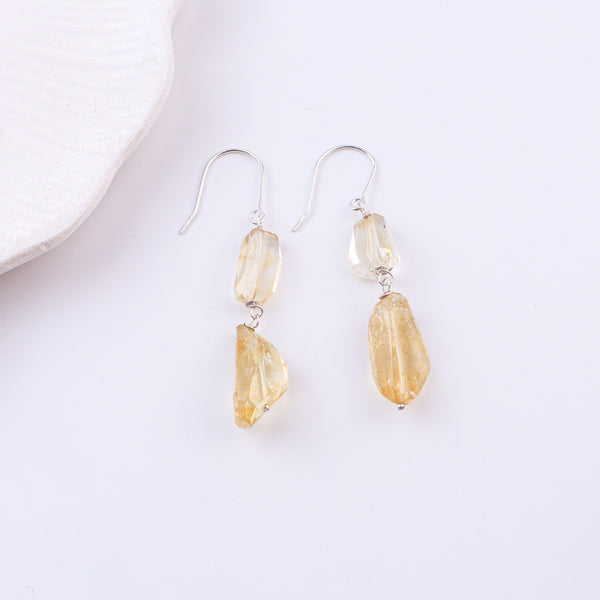 Citrine Silver Earrings (Project Handmade)
