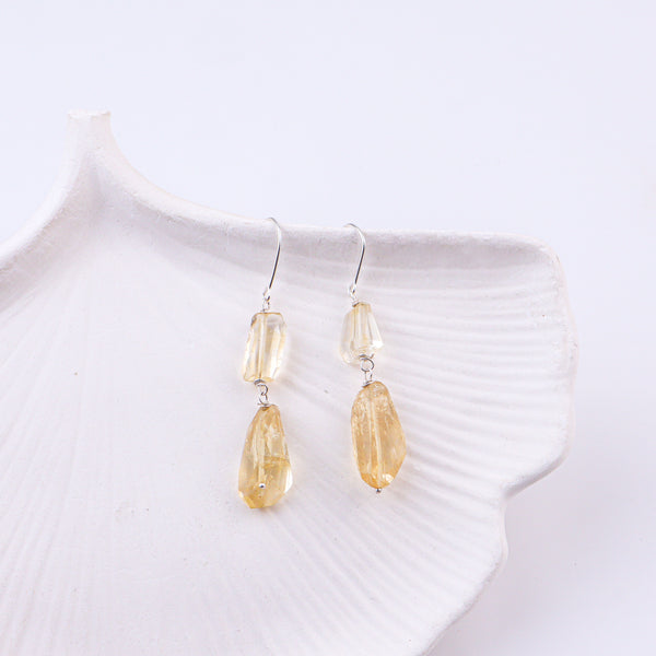 Citrine Silver Earrings (Project Handmade)