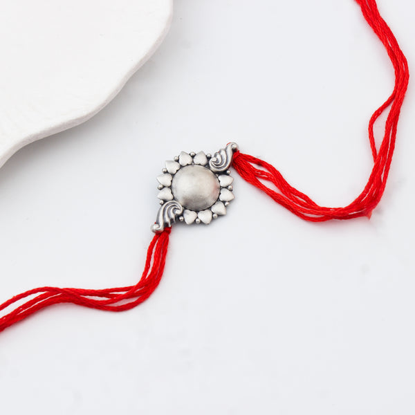 Handcrafted Silver Rakhi/Pendant: Dome