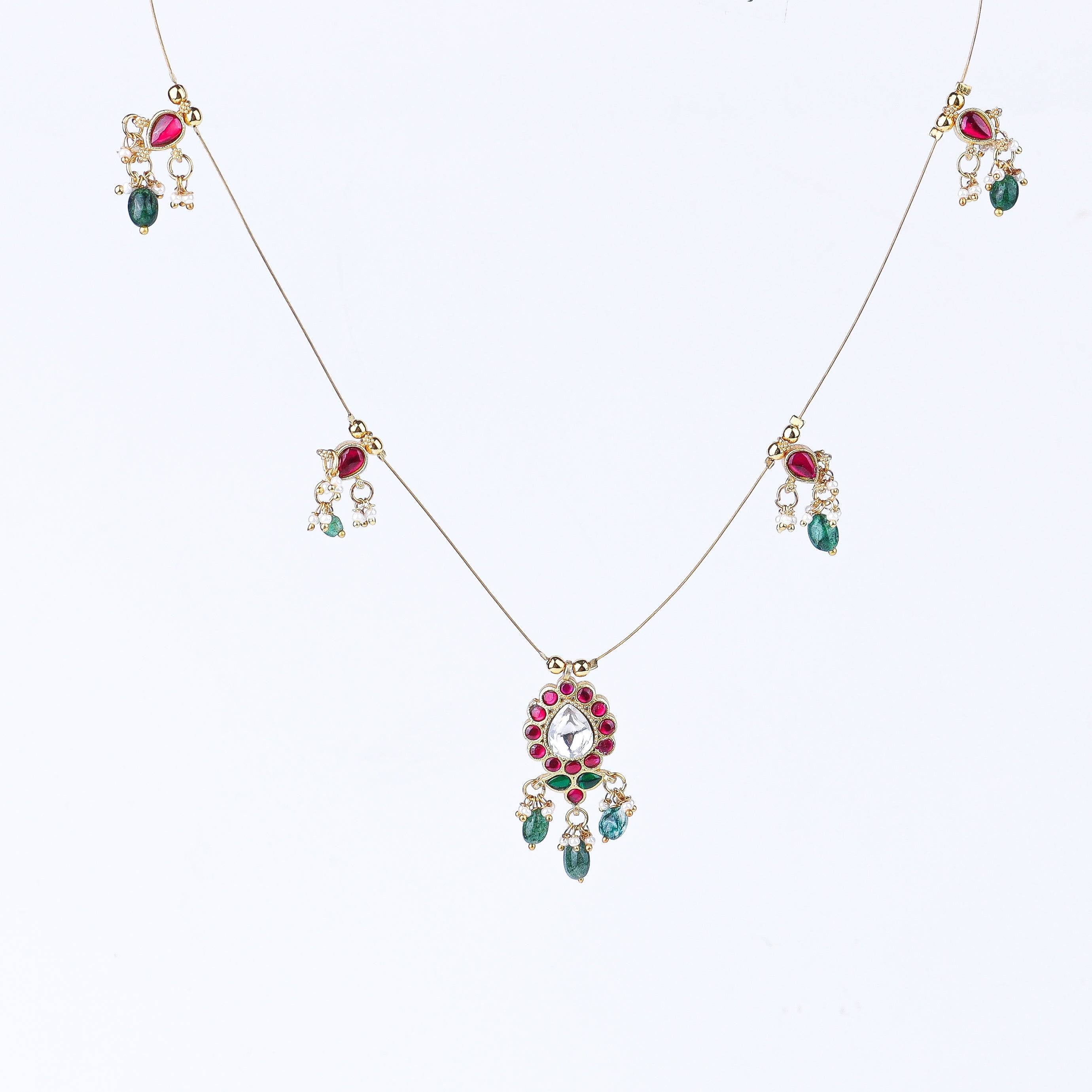 22K Gold Plated Fashion Necklace front view featuring an elegant design and premium 22K gold-plated finish