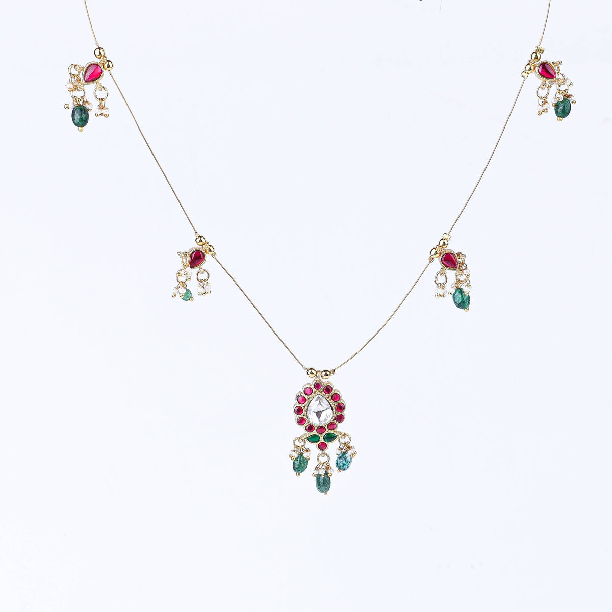 22K Gold Plated Fashion Necklace front view featuring an elegant design and premium 22K gold-plated finish