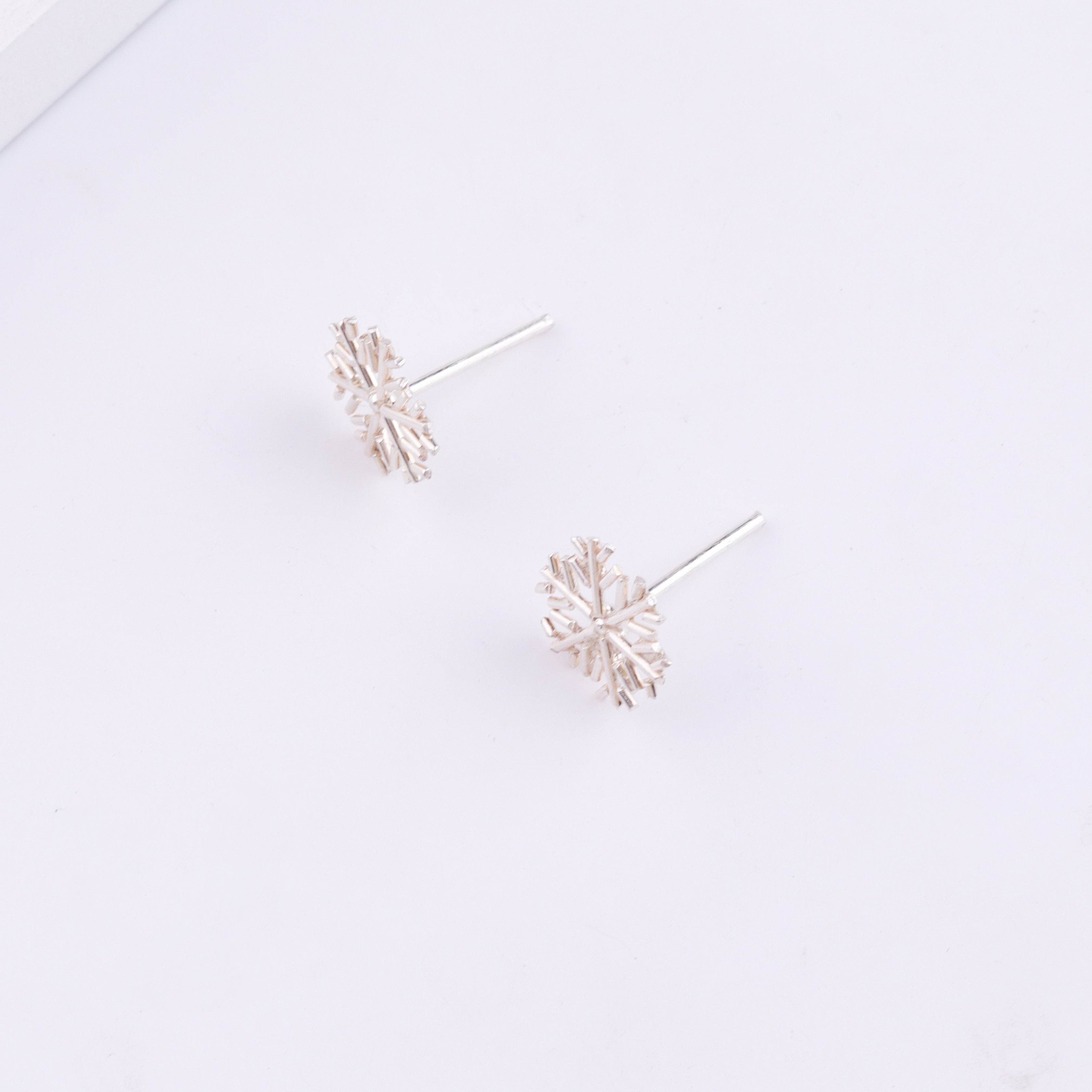 Silver snowflake earrings