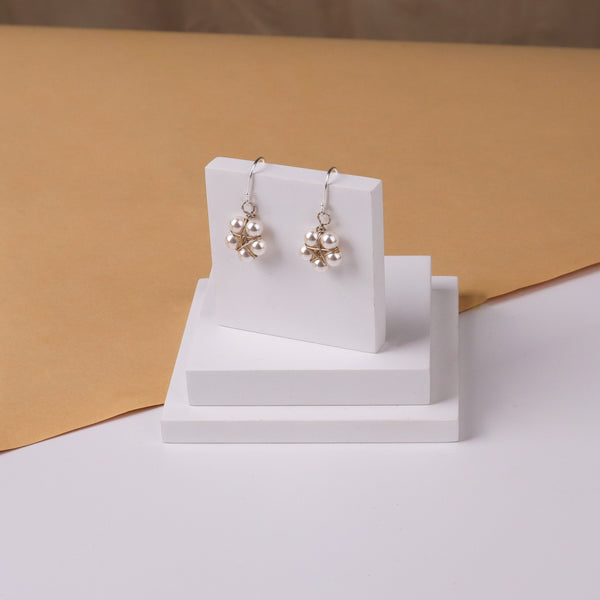 Silver Handmade Pearl Flower Earring