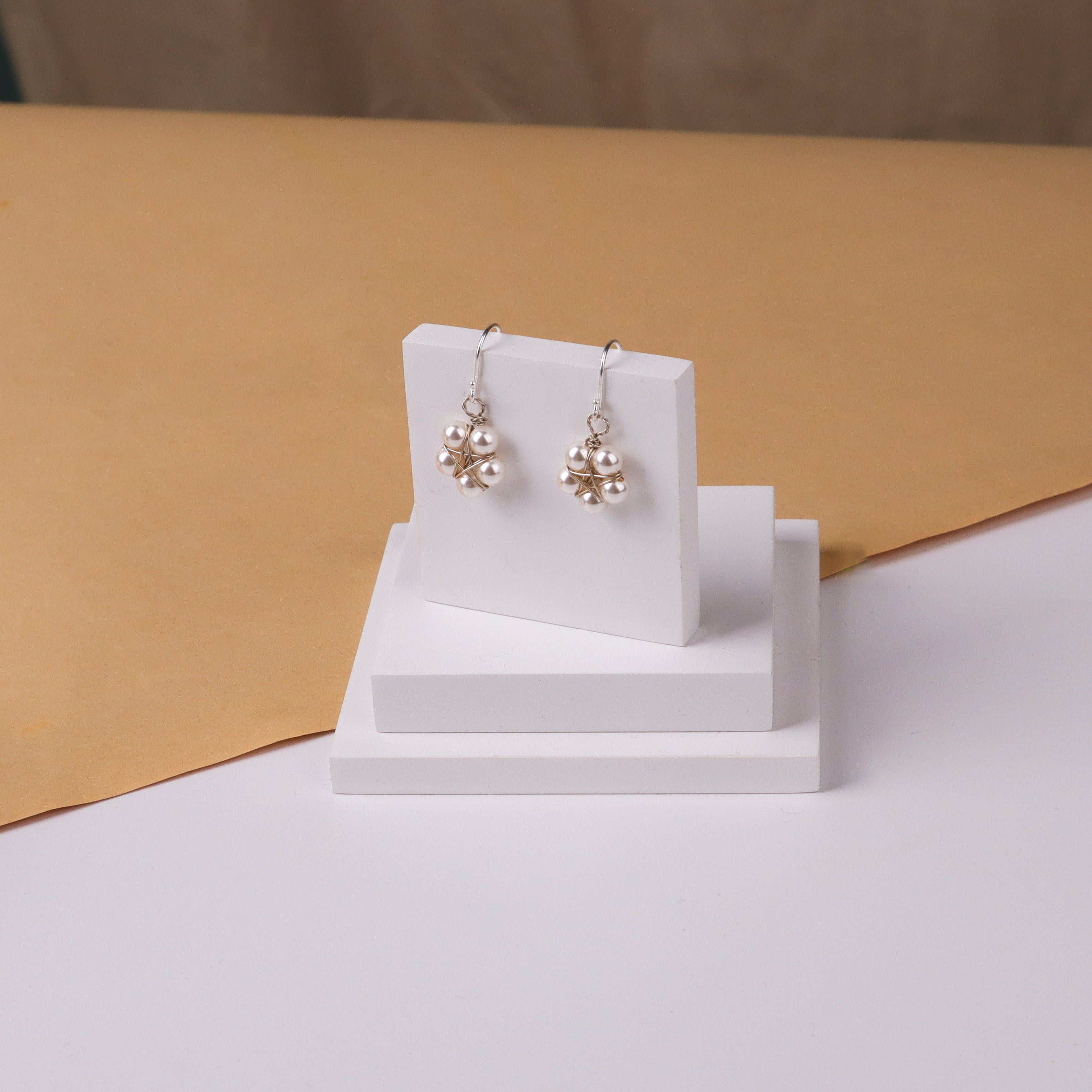 Silver Handmade Pearl Flower Earring