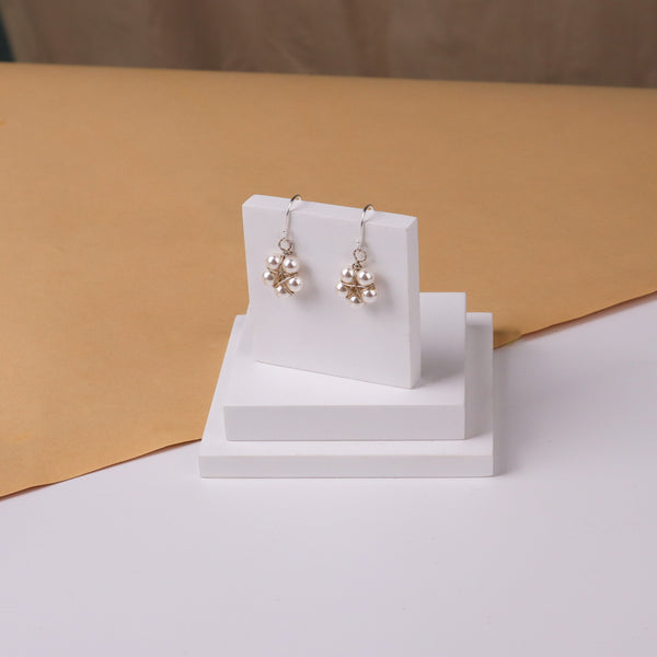 Silver Handmade Pearl Flower Earring