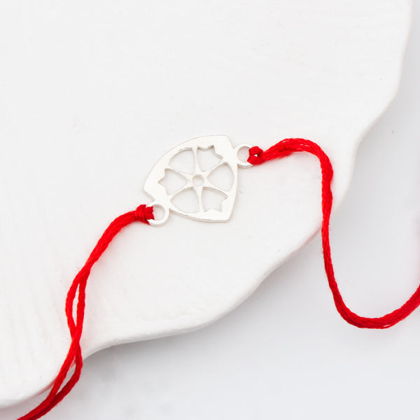 Silver Laser cut Rakhi