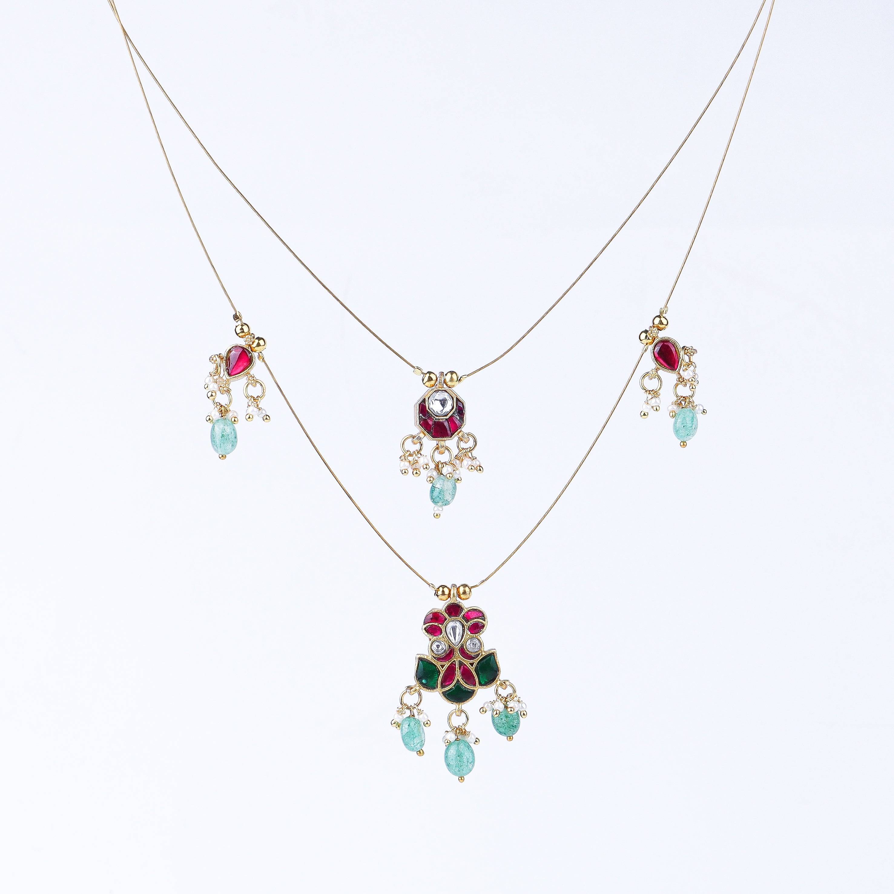 Close-up of 22K gold-plated fashion necklace showcasing intricate detailing, fine craftsmanship, and rich 22K gold plating