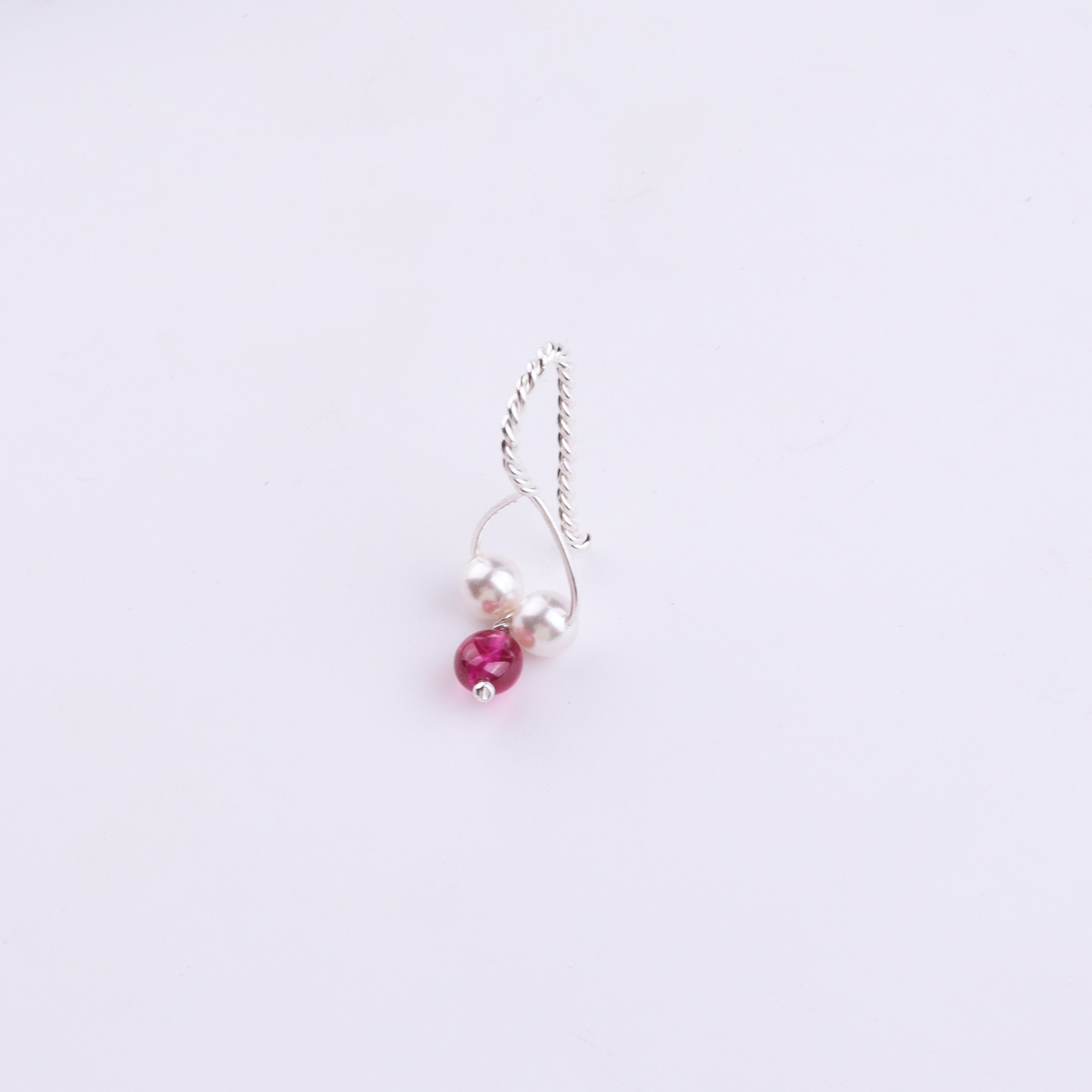 Silver Bhikbali with Ruby (Clip-On)