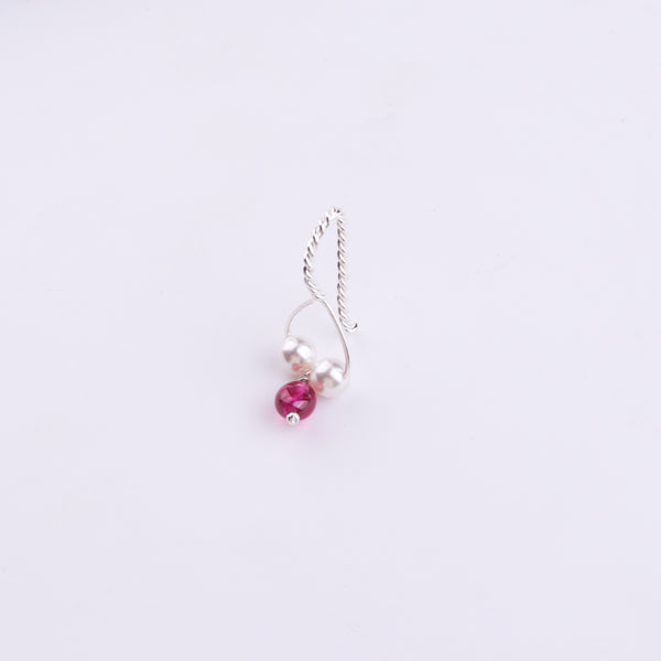 Silver Bhikbali with Ruby (Clip-On)