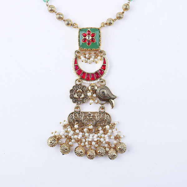Close-up of 22K Gold-Plated Fashion Set showcasing intricate detailing, fine craftsmanship, and rich 22K gold plating
