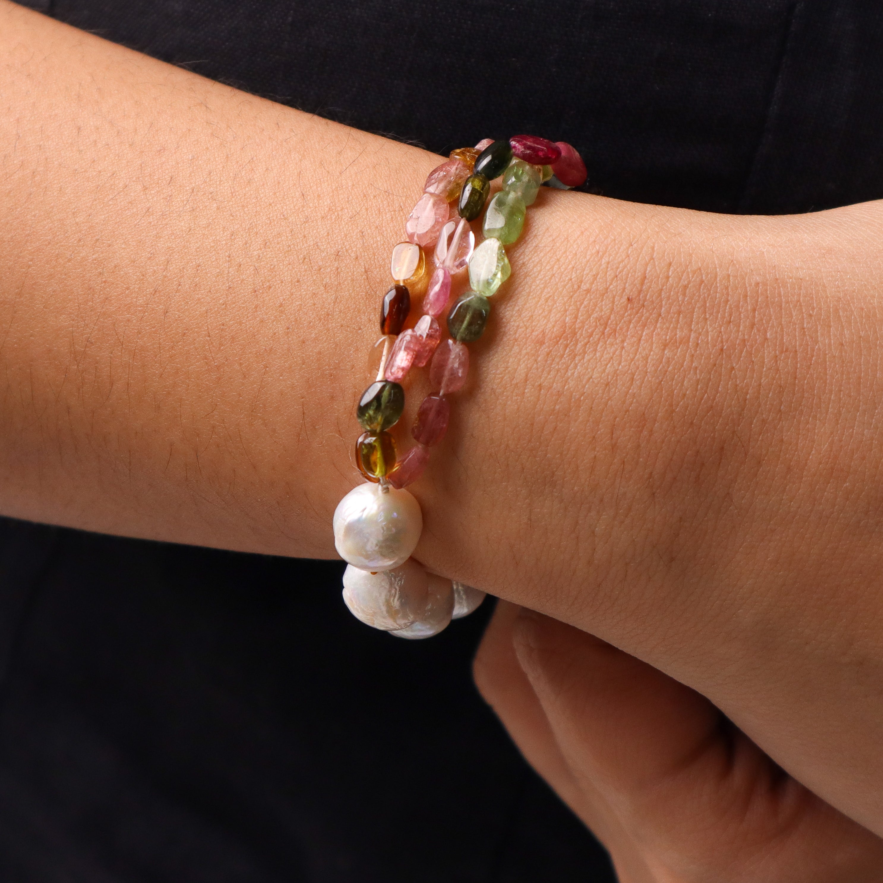Tourmailne & Pearl Bracelet