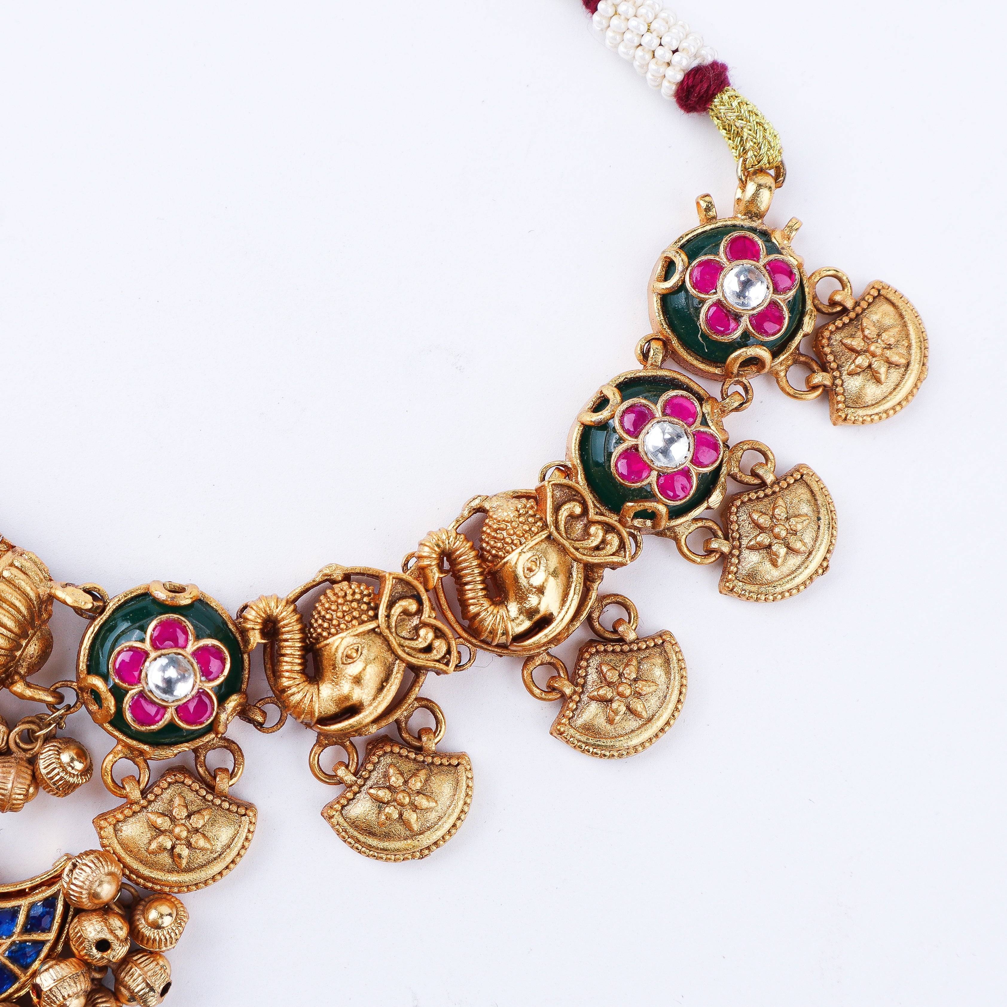 Flat-lay of 22K Gold Plated Fashion Set with complementary gold-plated jewellery and elegant festive accessories