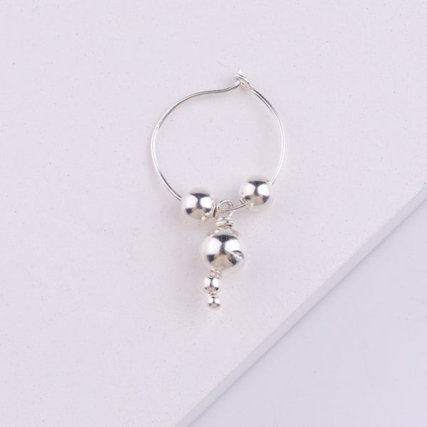 Silver Bhikbali with Silver Beads (Pierced)