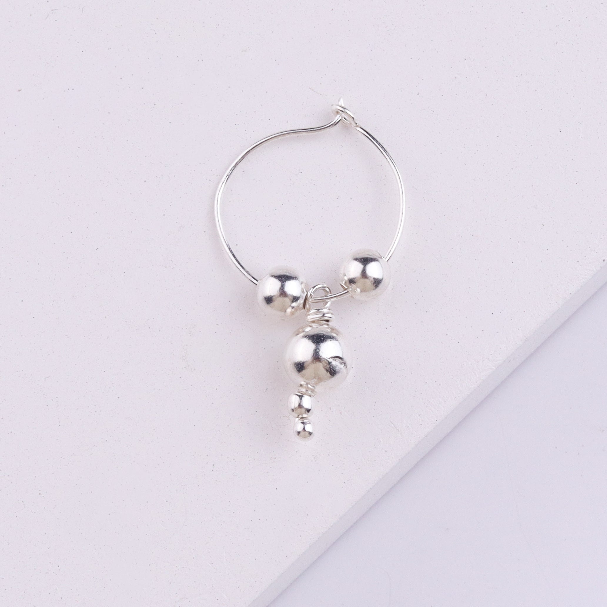 Silver Bhikbali with Silver Beads (Pierced)