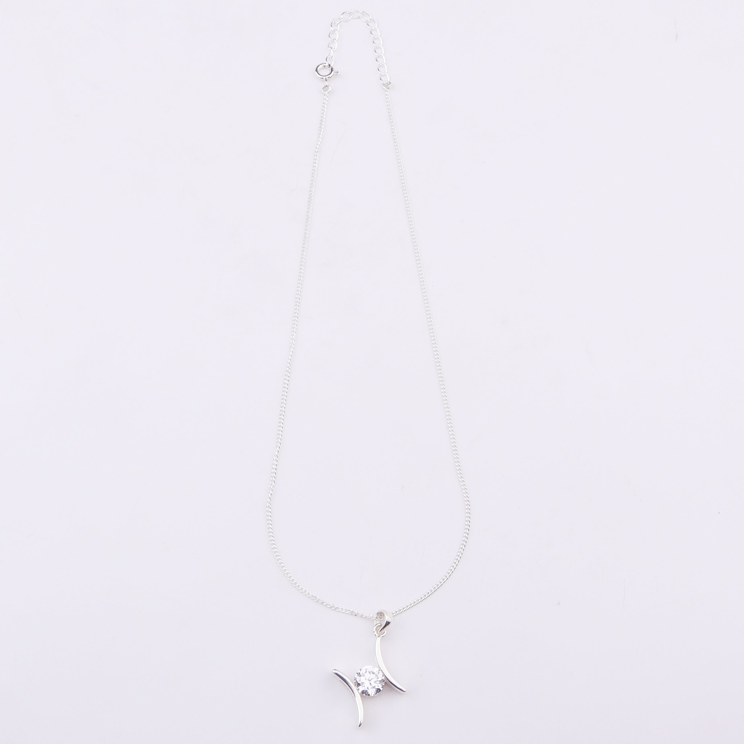 Silver Solitaire Pendant