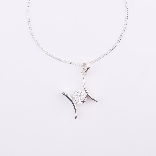 Silver Solitaire Pendant