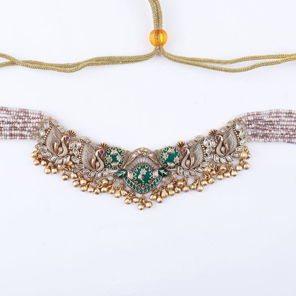 Close-up of 22K Gold-Plated Fashion Set showcasing intricate detailing, fine craftsmanship, and rich 22K gold plating