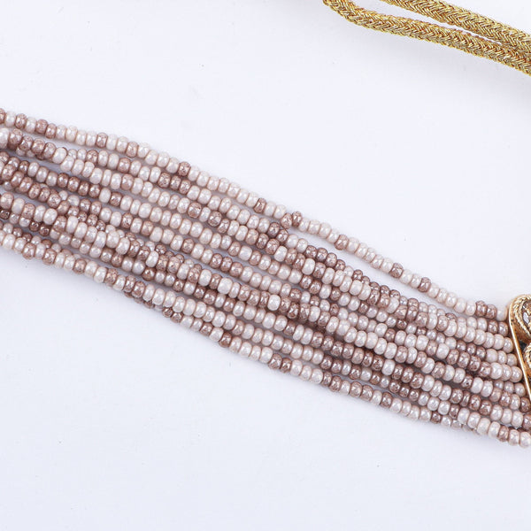 Angled view of the 22K gold-plated fashion set highlighting its coordinated design, elegant structure, and polished gold finish