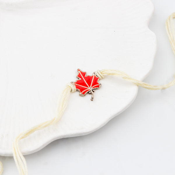 Silver Meenakari Leaf Rakhi