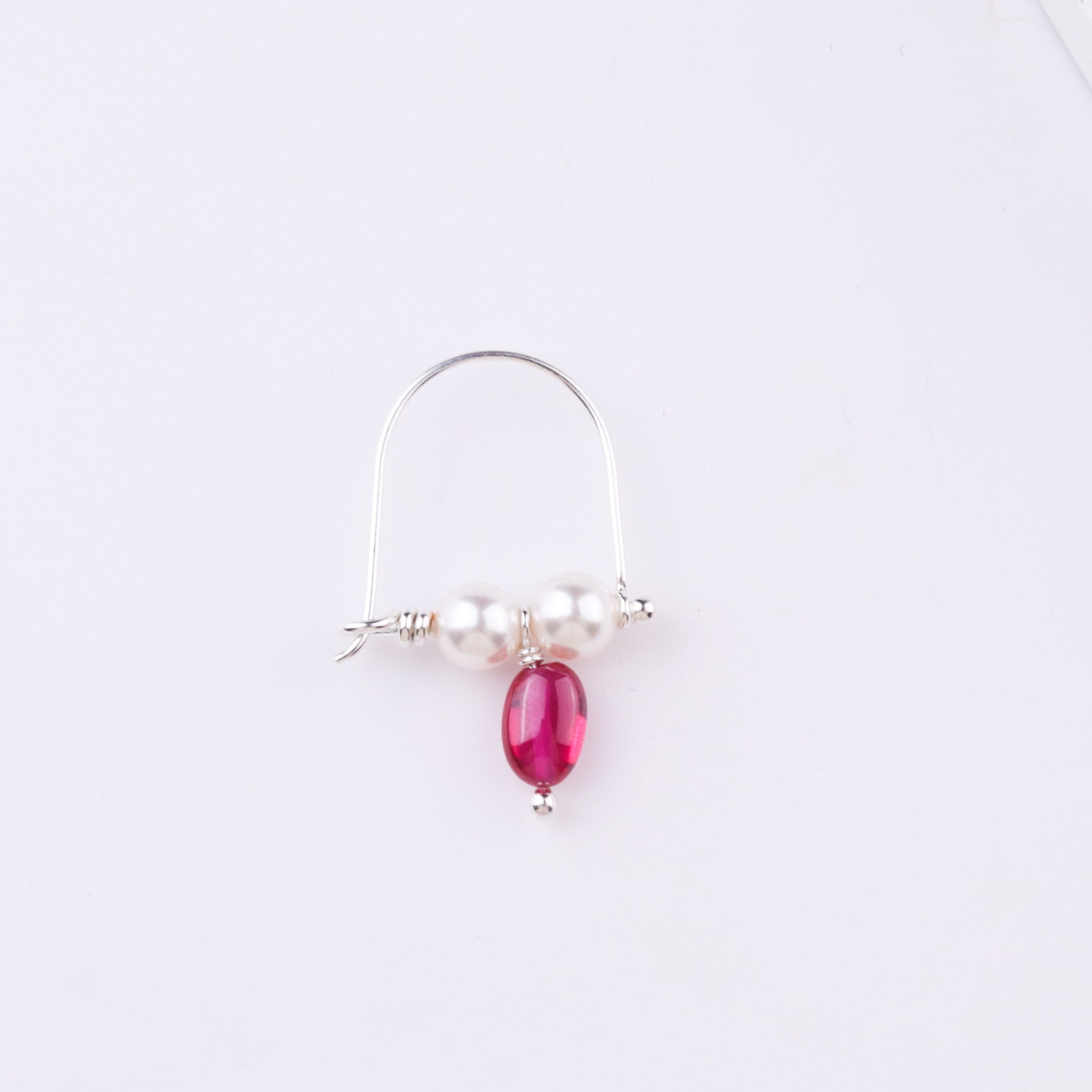 Silver Bhikbali with Ruby (Pierced)