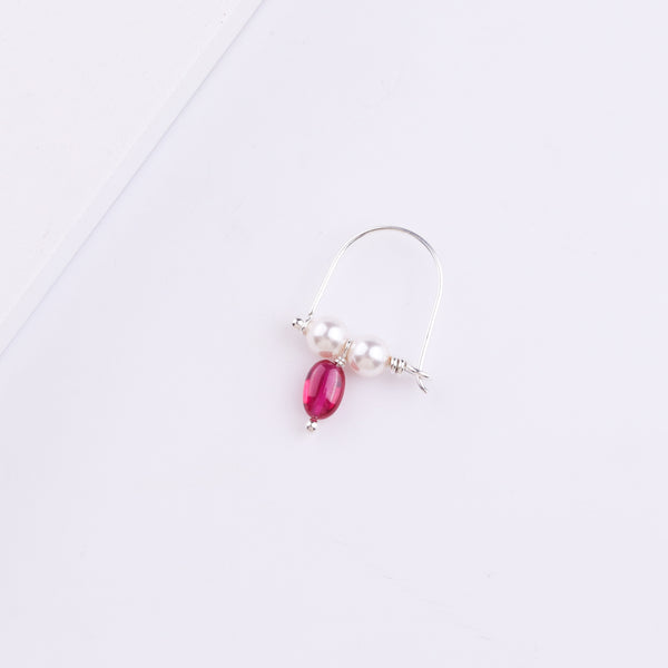 Silver Bhikbali with Ruby (Pierced)