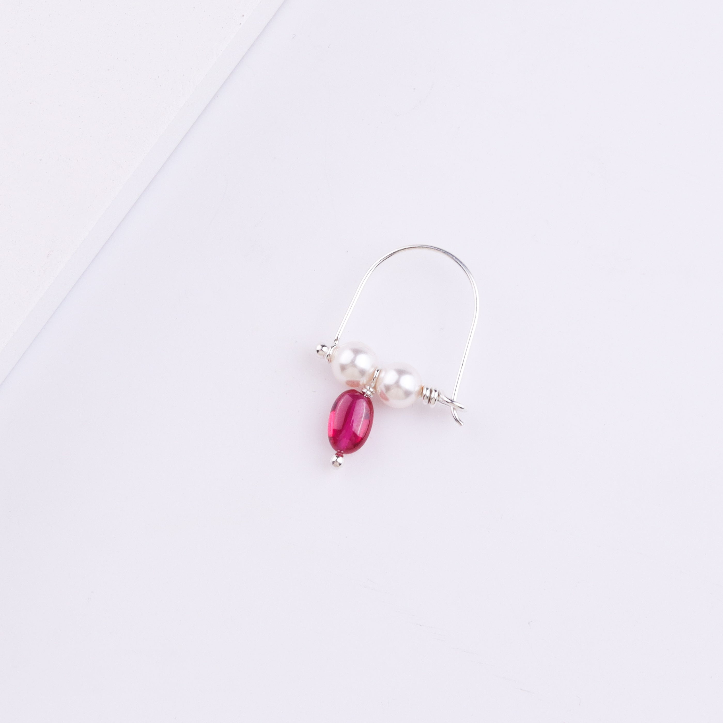 Silver Bhikbali with Ruby (Pierced)